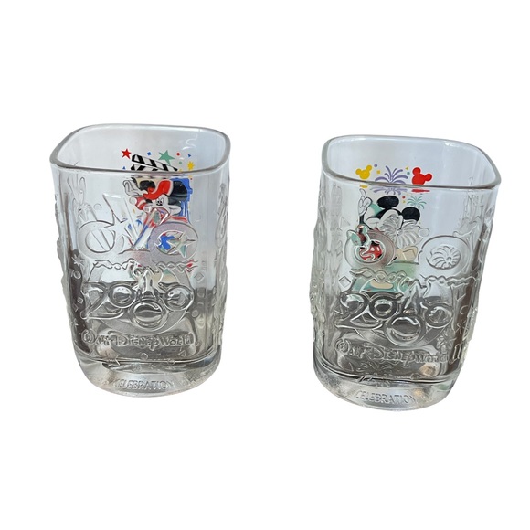 Walt Disney World McDonald’s 2000 Vintage Mickey Mouse Glass Set - Picture 2 of 5